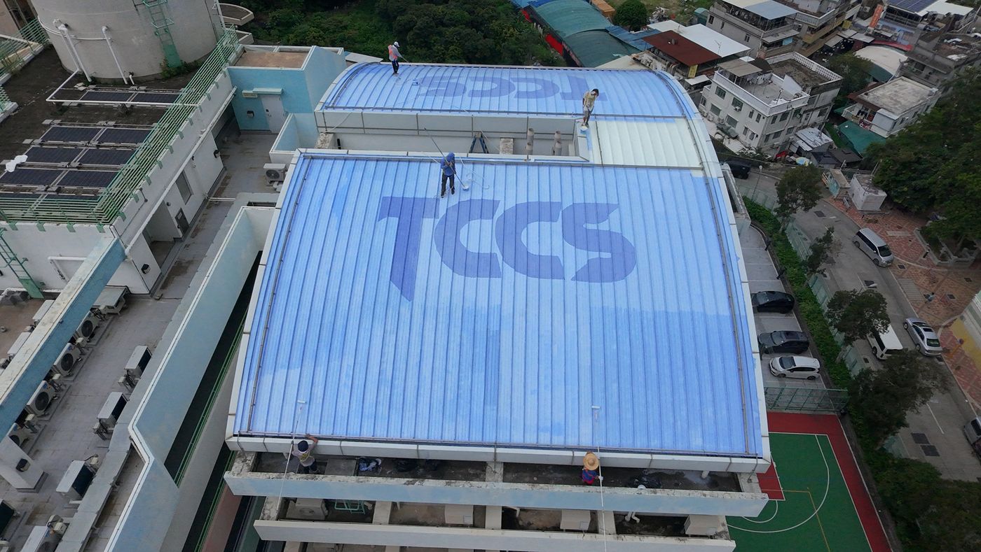 東涌天主教學校天台隔熱工程航拍 相片 3
